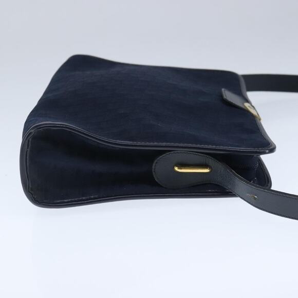 DIOR Trotter Canvas Shoulder Bag Navy Gold - Picture 5 of 12